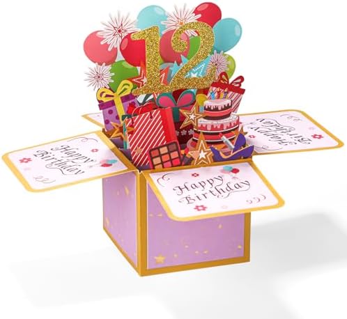 SLYNSHome Birthday Cards Surprise Box Happy Birthday Pop Up Card Funny 3D Birthday Gift Box Celebration Cards For Daughter Son Mom Dad Friends - View #10
