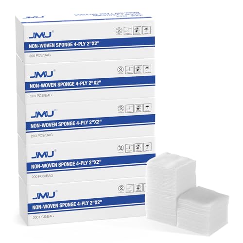 Image of JMU 1000 Gauze Pads 2x2, Sponge Non-Woven 4-Ply Non-Sterile Dental Pads | All Purpose Gauze