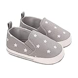  DEBAIJIA Bebé Primeros Pasos Zapatos de Lona 0-6M Niños Alpargata Suave Antideslizante Ligero Slip-on 17 EU Gris (Tamaño Etiqueta-1)