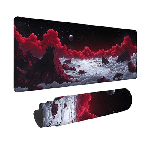 Tapis de souris rouge imperméable 150x80 cm avec base antidérapante