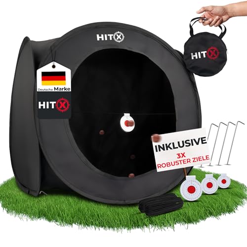 HITX Steinschleuder Kugelfang XXL mit 3 Zielen | Pop-Up Kugelfangkasten | Aufbau in Sekunden | Zwille Zielbox zum Aufhängen oder Hinstellen | Slingshot Schleuder Targetbox
