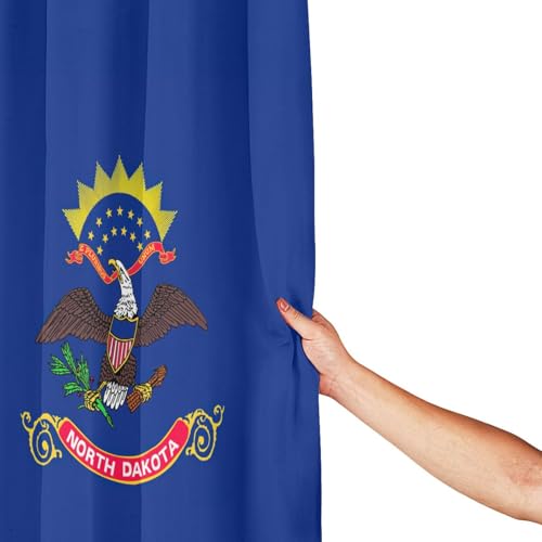 Rideau de douche en polyester imprimé drapeau Dakota du Nord pour décoration salle de bain - 5