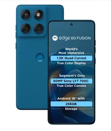 Motorola Edge 60 Fusion 5G (Pantone Mykonos Blue, 12GB RAM, 256GB Storage) view 1