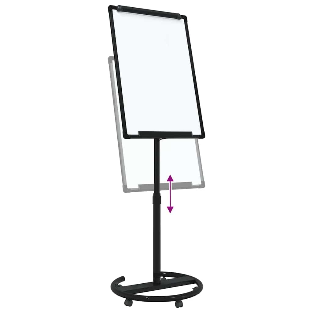 Magnetyczna tablica suchościeralna, czarno-biała, 62 x 62,5 x 197 cm, EPS z przenośnym uchwytem, z regulacją wysokości, do biura, szkoły, prezentacji, seminarium, warsztatu