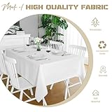 4 Pack White Rectangle Tablecloth 60×102 inch Table Cloth Polyester,White Tablecloths for Rectangle Tables Waterproof Stain Resistant Washable Rectangle Table Cover in Bulk for Wedding Party Buffet - Image 4
