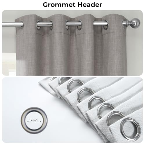 Image of HPD Half Price Drapes Grommet Linen Curtains 96 Inches Long Room Darkening Curtains for Bedroom & Living Room (1 Panel), 50W x 96L, Clay