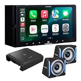 Alpine ILX-W770-M 7" Multimedia Receiver with 2-Pack S2-SB12 Subwoofer Enclosure and S2-A60M Mono Amplifier
