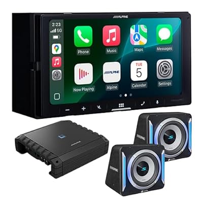Alpine ILX-W770-M 7" Multimedia Receiver with 2-Pack S2-SB12 Subwoofer Enclosure and S2-A60M Mono Amplifier
