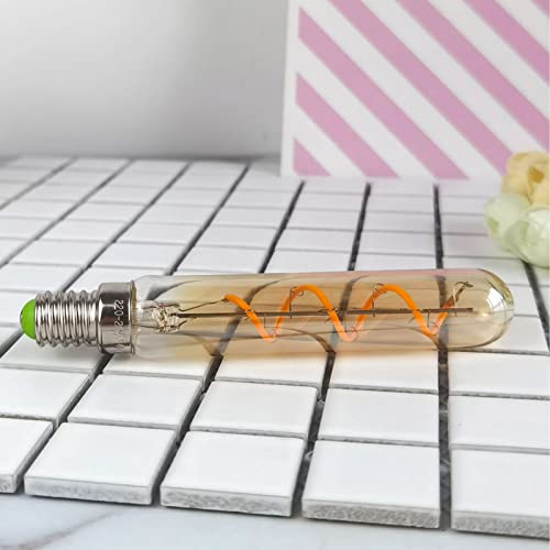 Natudeco 2 Pcs LED Bulb E14 Tube Light Long Light Bulb European Base 3W Bulbs Golden Tubular Bulb Not Dimmable for Pendant Wall Scones Vanity Bulbs 165LM - Image 4