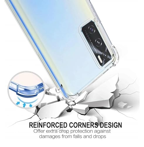 Image of Lustree Compatible with vivo V20 SE Back Cover| Clear + TPU Case with 4 Corner Air Cushion Protection & Camera Protection | Slim& Stylus Cover for vivo V20 SE