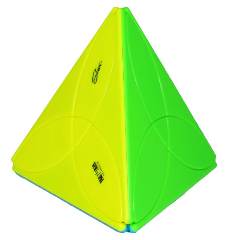 Image of HAWKISTER Kids Qiyi Clover Pyramid Magic Speed Cube 3 Leaf Tetrahedron Stickerless Puzzle