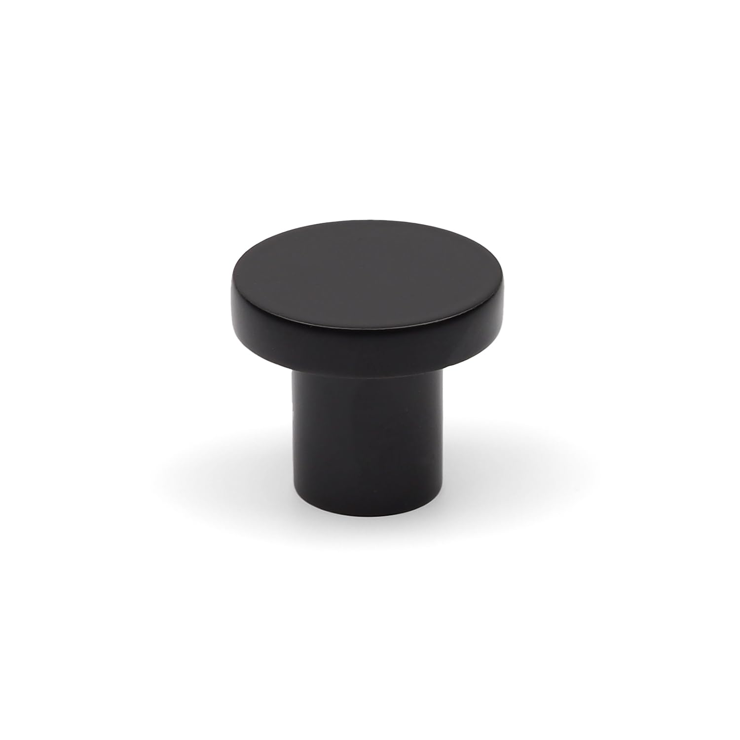 Handle & Home Matt Black Black Circular Disc Cupboard Knob Round 33Mm Diameter Pull Handle Kitchen Cabinet Drawer Door Furniture Wardrobe Hardware