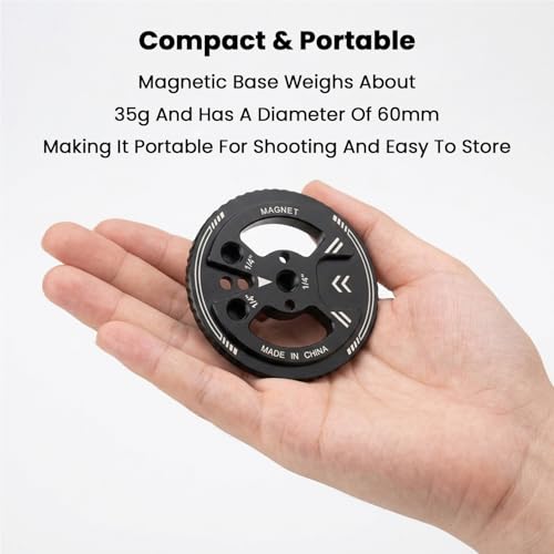 Image of ZORBES Magnetic Phone Mount Adapter, Strong Magnetic Phone Holder with 1 /4 inch Mount Holes, Metal Camera Mount Adapter for Tripod, Selfie Stick, Hot Shoe, Vlogging, Photography