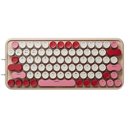 TEWELL Wireless and Wired Mechanical Keyboard, 2.4GHz, BT or USB Connectivity, Blue Switch, Multi-Device, OS Compatible, Durable Compact Design
