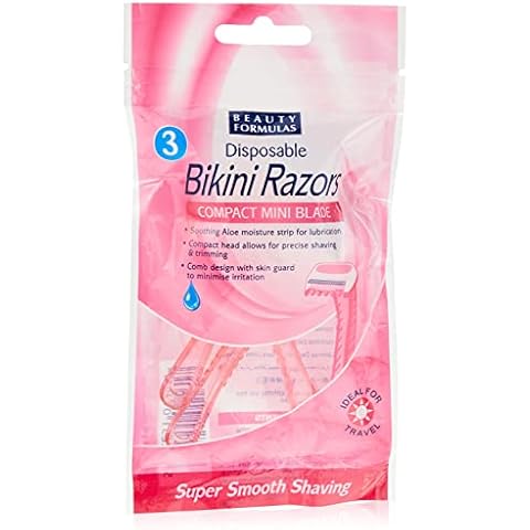 Beauty Formulas Disposable Bikini Razors Compact Mini Blade 3-Pieces Cover