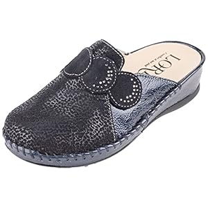 Loren Schoen van borbonese-leer, uittrekbaar voetbed, blauw