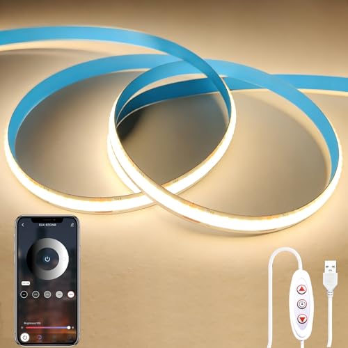 Tira LED COB 1 m 320 LED/m 5V USB Luz Cálida 3000K miniatura 1