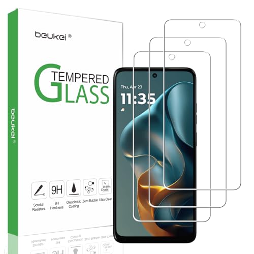 beukei (3 Pack) Designed for Moto G05 Screen Protector Tempered Glass, 9H Hardness