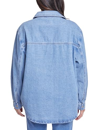 Royalty For Me womens Ymi Jeans Women’s Denim Shacket With Flap Front Pockets3