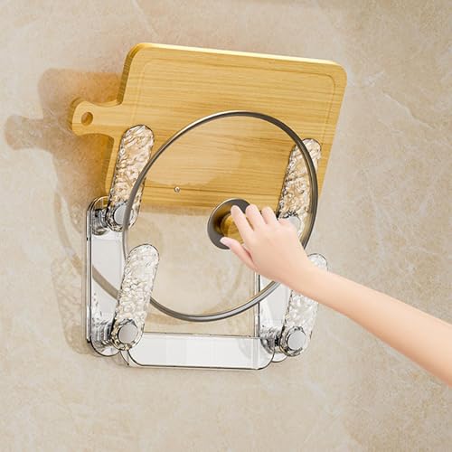 Support couvercle casserole double couche gain de place vertical mural - 8