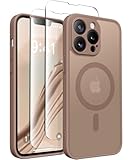 CAPRARO CAPRRO Magnetic for iPhone 13 Pro Max Case, [Compatible with MagSafe] [Full Camera Protection] Shockproof Protective Slim Translucent Matte Phone Case for iPhone 13 Pro Max 6.7'', Brown