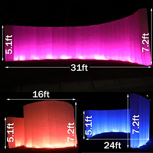 Inflatable Photo Booth Spiral(White,10*8.85*5Ft/7Ft), Staelea Led Light Strip（16 Color Changes） Inflatable Photo Booth Wall With Blower For Weddings Event Promotions Advertising Display #TOP2