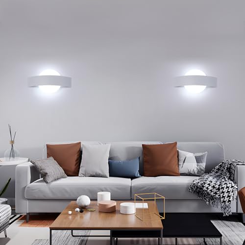 Comely Lámpara de Pared LED 12 W (≈1350 lm) – Diseño Blanco Acrílico Moderno 6500 K para Dormitorio, Salón o Pasillo - imagen 8