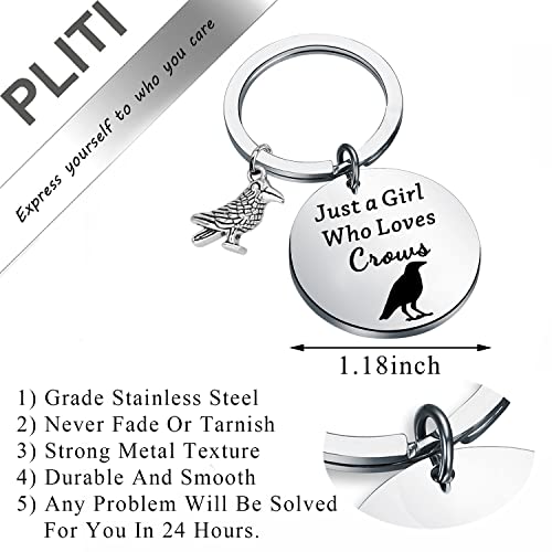 PLITI Crow Gift Crow Lover Gift Just A Girl Who Loves Crows Key rings Crow Bird Jewelry Raven Gift Crow Mom Gift2