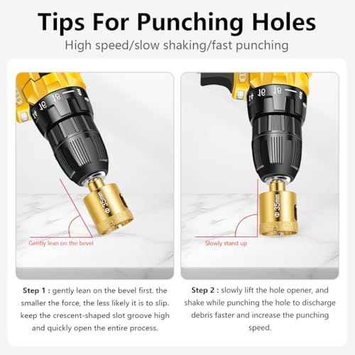 Image of Serplex Set of 12Pcs Diamond Drill Bit Hole Saw Kit for Ceramic & Tile, Multi-Size Diamond-Coated Hole Saw Set for Glass, Marble & Porcelain, Precision Cutting Bits with Storage Case