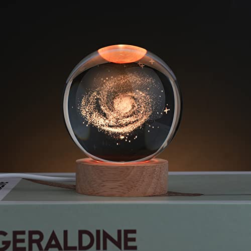 3D Galaxy Crystal Ball Night Light: 16-Color Lamp with Remote for Bedroom Decor, Perfect Birthday Gift for Teens