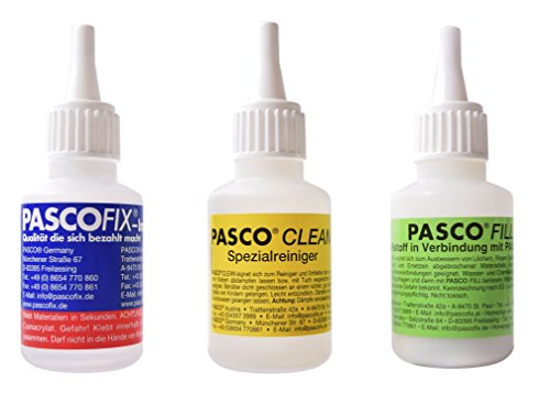 Preisvergleich Produktbild PASCO FIX® 3er Set 50g, Industrieklebstoff, Industriekleber, Alleskleber, Hochleistungs Sekundenkleber für alle Materialien, Kunststoff, Plastik, Metalle usw. kleben