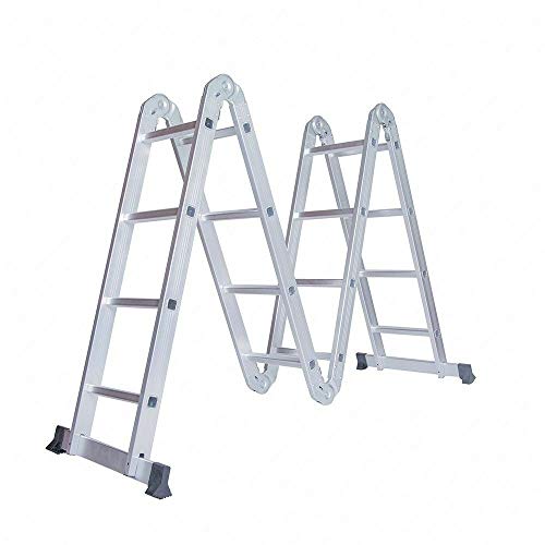 TimmyHouse Folding Extendable Multipurpose Aluminum Ladder 15.5 FT Telescopic Scaffold