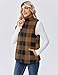 Zeagoo Womens Vests Fashion Casual Fleece Plaid Fall Jackets Sleeveless Sherpa Vest Outerwear With Pockets