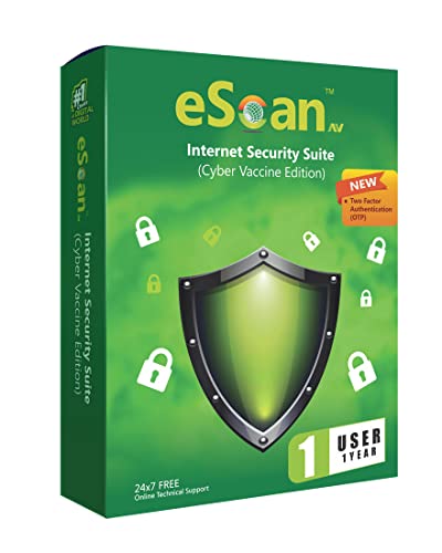 ESCANAV eScan AV Internet Security Suite (Cyber Vaccine Edition) 1 User |1 Year - Best Antivirus and Internet Security Software for your laptop, PC, and Windows Email Delivery Only- in 2 Hours, No- CD (B0C4FMM9KN) Amazon Price History, Amazon Price Tracker