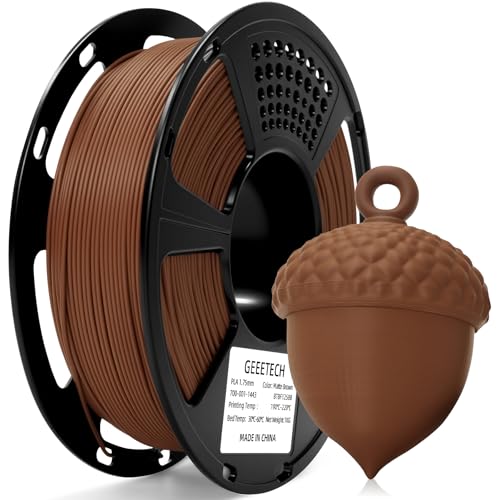 Geeetech - GEEETECH Matte PLA Filament 1.75mm Brown, 1kg Spool (2.2 lbs) 3D Printer Filament Matte Surface Texture & Low Warping, Dimensional Accuracy +/- 0.02 mm, Fit Most FDM Printers