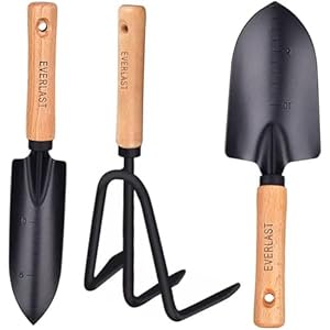 Gartenwerkzeug-Set-Gartenkelle,Gardening Tools Set-Garden Trowel,3 Pcs Gartengeräte-Set Werkzeuge Geschenk für Männer und Frauen, 1 schmale Schaufel, 1 breite Schaufel und 1 Garten Harke Tools Set