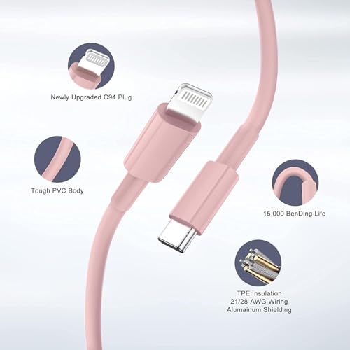 Image of iPhone Fast Charger,Type C Wall Charger Block Plug and 6ft USB C to Lightning Charging Cable Cord Long,Power Adapter Cube Brick Box for Apple iPhone 14 Pro Max /14 Plus /14 /13 /12 Mini /11 /XS Max /XR /iPad