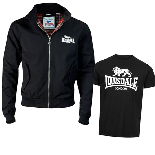 Preisvergleich Produktbild Lonsdale Jacke - Herren Übergangsjacke - Bomberjacke - Winterjacke - Limited Schlüsselband (Jacke Black, XL)