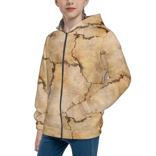 Stone Kids Pullover Hoodies Boys Zip Up Sweatshirts Girls Athletic Clothes with Pocket