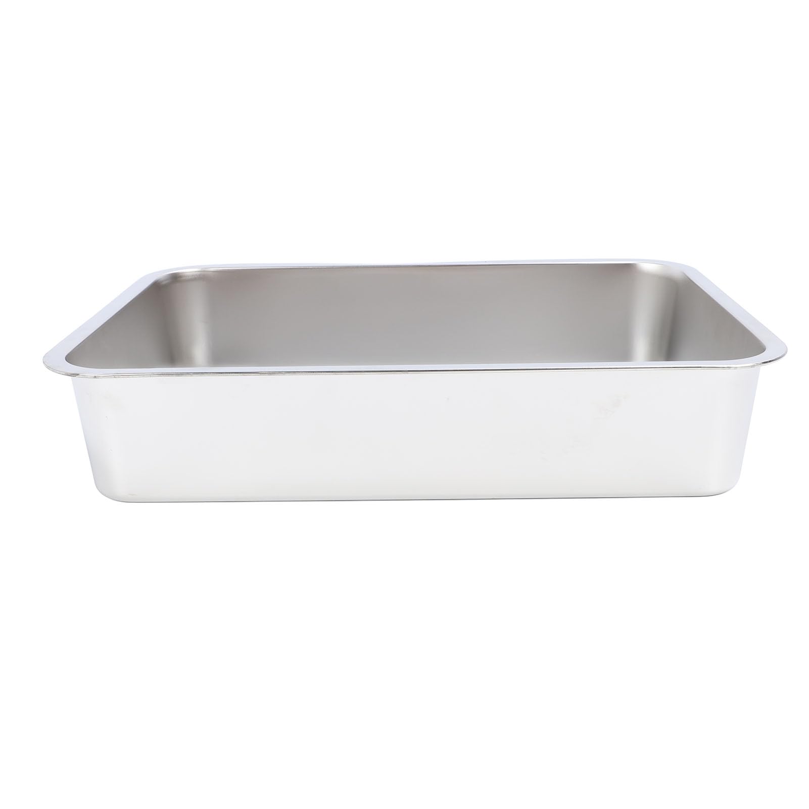 Lettiera per gatti in acciaio inossidabile grande, anti-ossidazione e design neutro al profumo, esterno semplice da mantenere e non adesivo per gatti/gatti/diversi (50 x 35 x 10 cm)