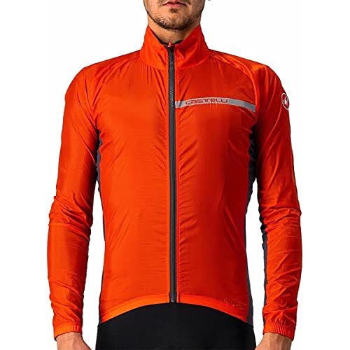 Castelli Squadra Stretch JKT Jacket, Hombre, Fiery Red/Dark Gray, S