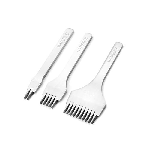 Juego de herramientas de acero blanco de 2510, juego de cinceles de costura de cordones para manualidades de cuero (0.106 in), herramientas de