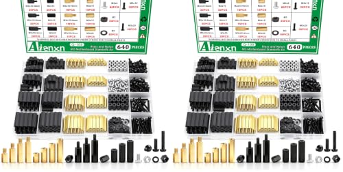 Image of 640PCS M3 Brass and Nylon Motherboard Standoffs Kit, Male Female Hex Spacer Standoff Screws Nuts Suitable for Circuit Board, PCB Board etc (Pack of 2)