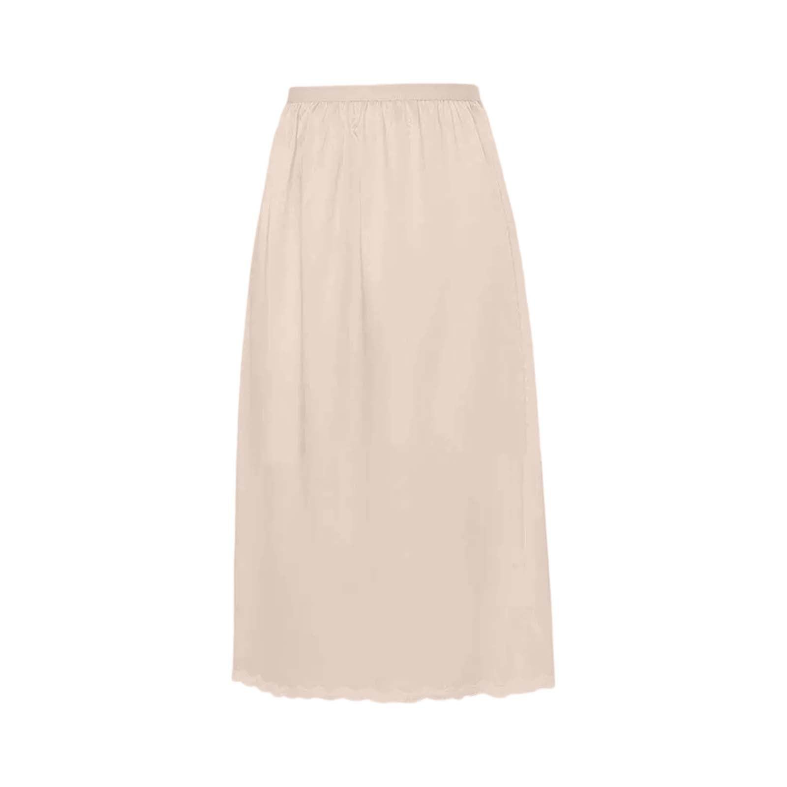 Enagua Mujer Larga Maxifalda Elegante Faldas Bajo Vestido Sedoso Toque Enaguas Invisibles Midi Falda Larga Verano Falda Oculta Cintura Elástica Casual Falda de Verano