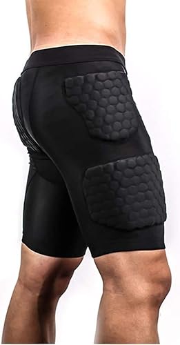 TUOY - Pantalones cortos de compresión acolchados para niños y hombres, protector para caderas para fútbol y paintball (XL)