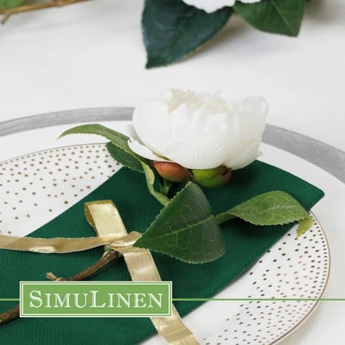 image for SimuLinen Emerald Green Dark Green Linen Feel Disposable Dinner Napkin