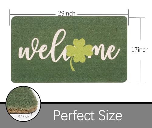 Paillasson Saint-Patrick antidérapant grand tapis entrée trèfles 43x74