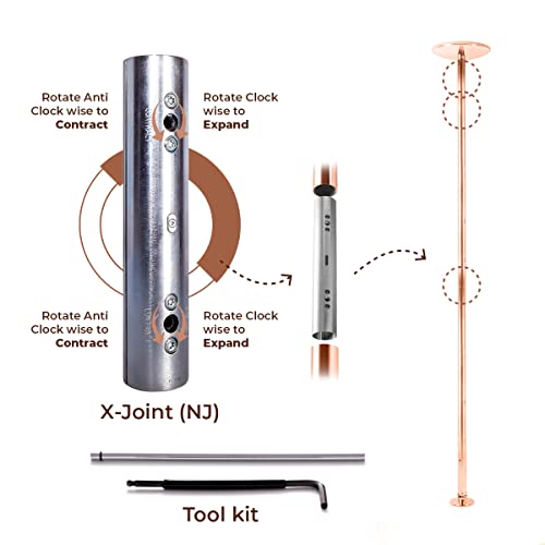X-POLE Fitness & Dance Pole for Home - Spinning & Static, Portable & Adjustable - 40mm Brass (XPERT PRO) [DVD + Grip Powder + Access to TV Membership] - Thumbnail 6
