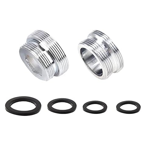 RtottiM 2 Pcs Faucet Adaptor 22mm to 28mm Male Tap Aerator Connector 22mm to 24mm Male Threaded Aerator Adaptor Brass Outside Thread Joints with Rubber Gasket for Kitchen Water Purifier Cover