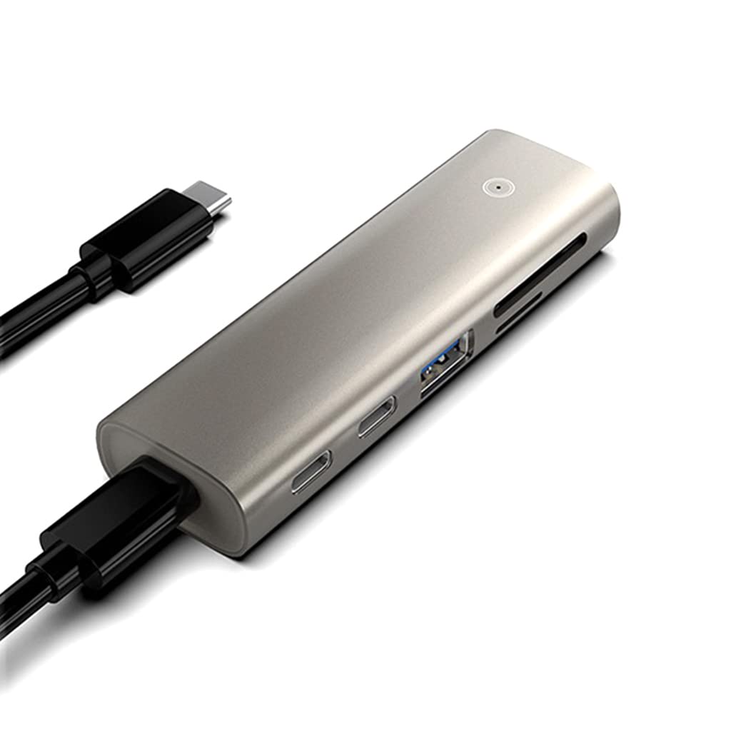 Adattatore USB C in lega di alluminio USB C Splitter a 6 porte 1 A 5 Adattatore multi-porta USB 3.1 Gen 2 per Notebook Desktop